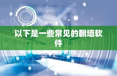 以下是一些常见的翻墙软件