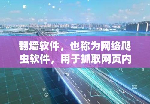 翻墙软件，也称为网络爬虫软件，用于抓取网页内容或数据，用于实施安全漏洞扫描或恶意脚本传播。虽然这些软件看似有趣或有吸引力，但实际使用时可能会带来安全风险。以下是一些常见的翻墙软件及其简介