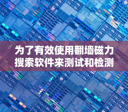 为了有效使用翻墙磁力搜索软件来测试和检测网络连接，您可以按照以下步骤操作