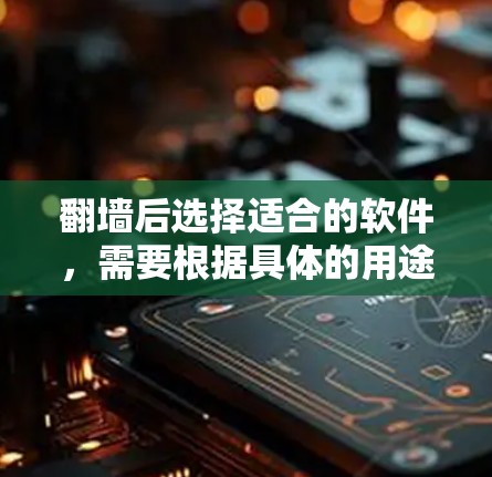 翻墙后选择适合的软件，需要根据具体的用途和需求来决定。以下是一些在翻墙后可能有用的软件推荐，涵盖数据处理、开发、存储、云服务和安全等方面