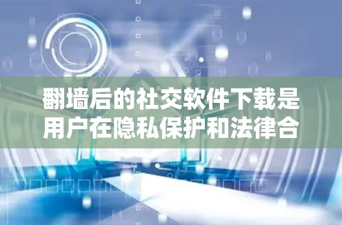 翻墙后的社交软件下载是用户在隐私保护和法律合规方面的重要选择。以下是对这一过程的详细分析