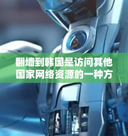 翻墙到韩国是访问其他国家网络资源的一种方法，适用于需要访问中国网络资源服务器的资源。以下是详细的步骤和建议