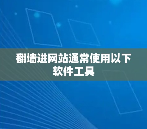 翻墙进网站通常使用以下软件工具