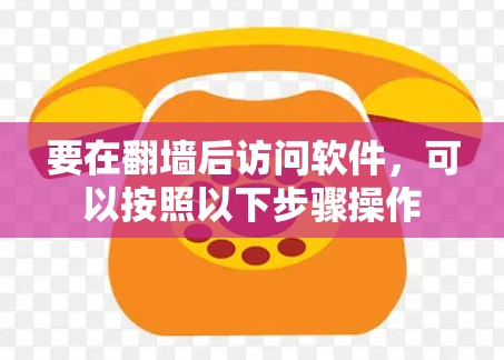 要在翻墙后访问软件，可以按照以下步骤操作