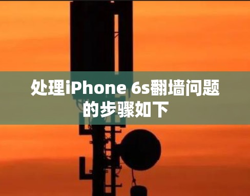 处理iPhone 6s翻墙问题的步骤如下