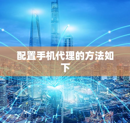 配置手机代理的方法如下
