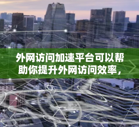 外网访问加速平台可以帮助你提升外网访问效率，减少延迟和网络问题。以下是一些常用的方法和工具
