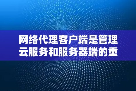 网络代理客户端是管理云服务和服务器端的重要工具，以下是其基本使用流程
